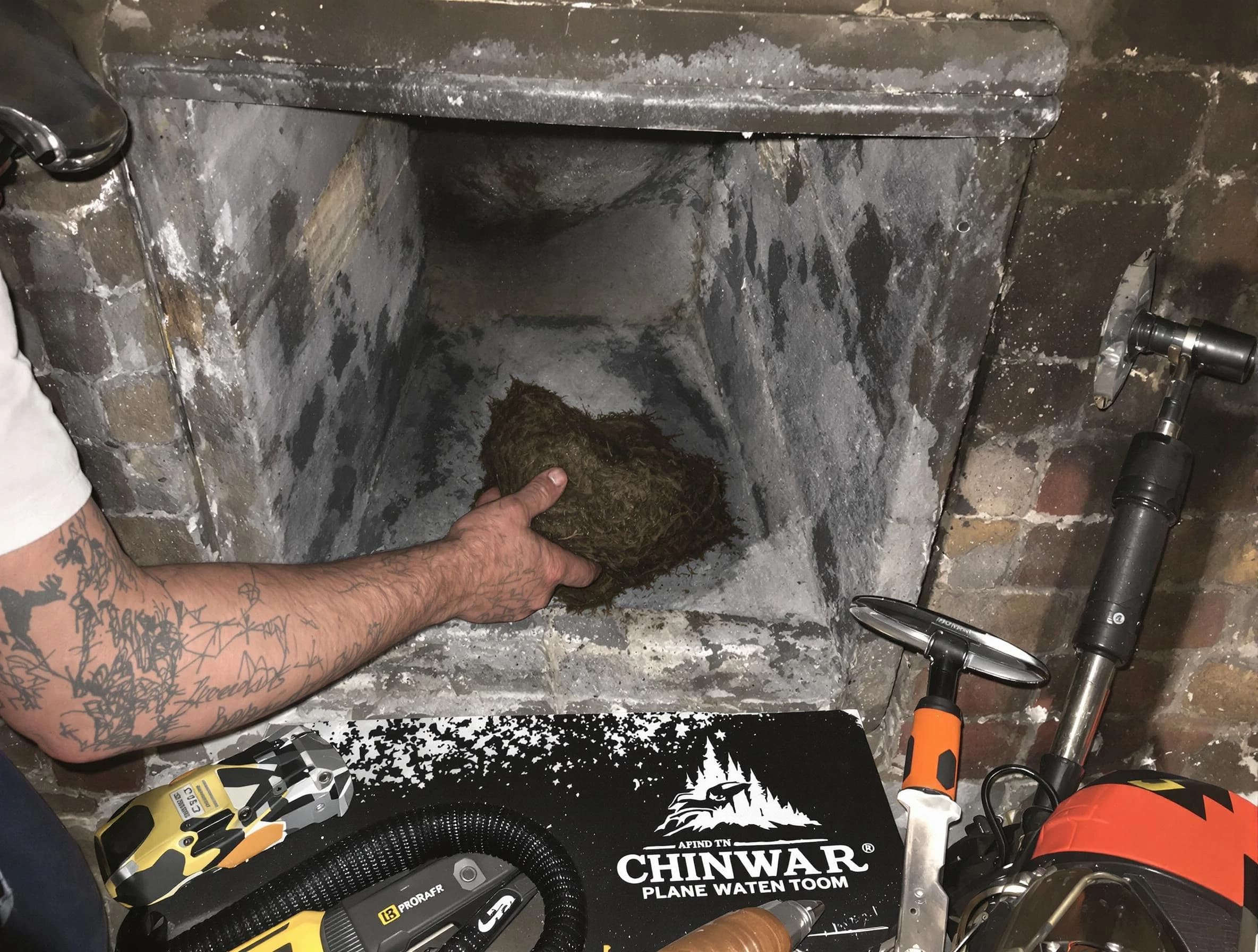 Gold Canyon Chimney Sweep safely removing debris and screening chimney in Gold Canyon, AZ