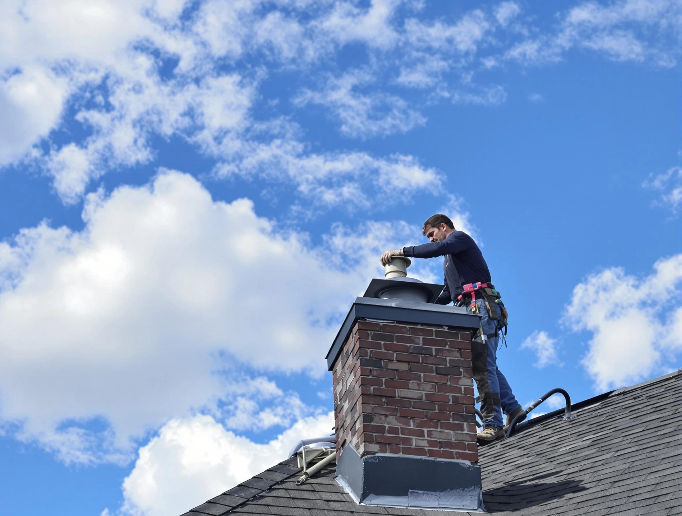 Gold Canyon Chimney Sweep installing a sturdy chimney cap in Gold Canyon, AZ