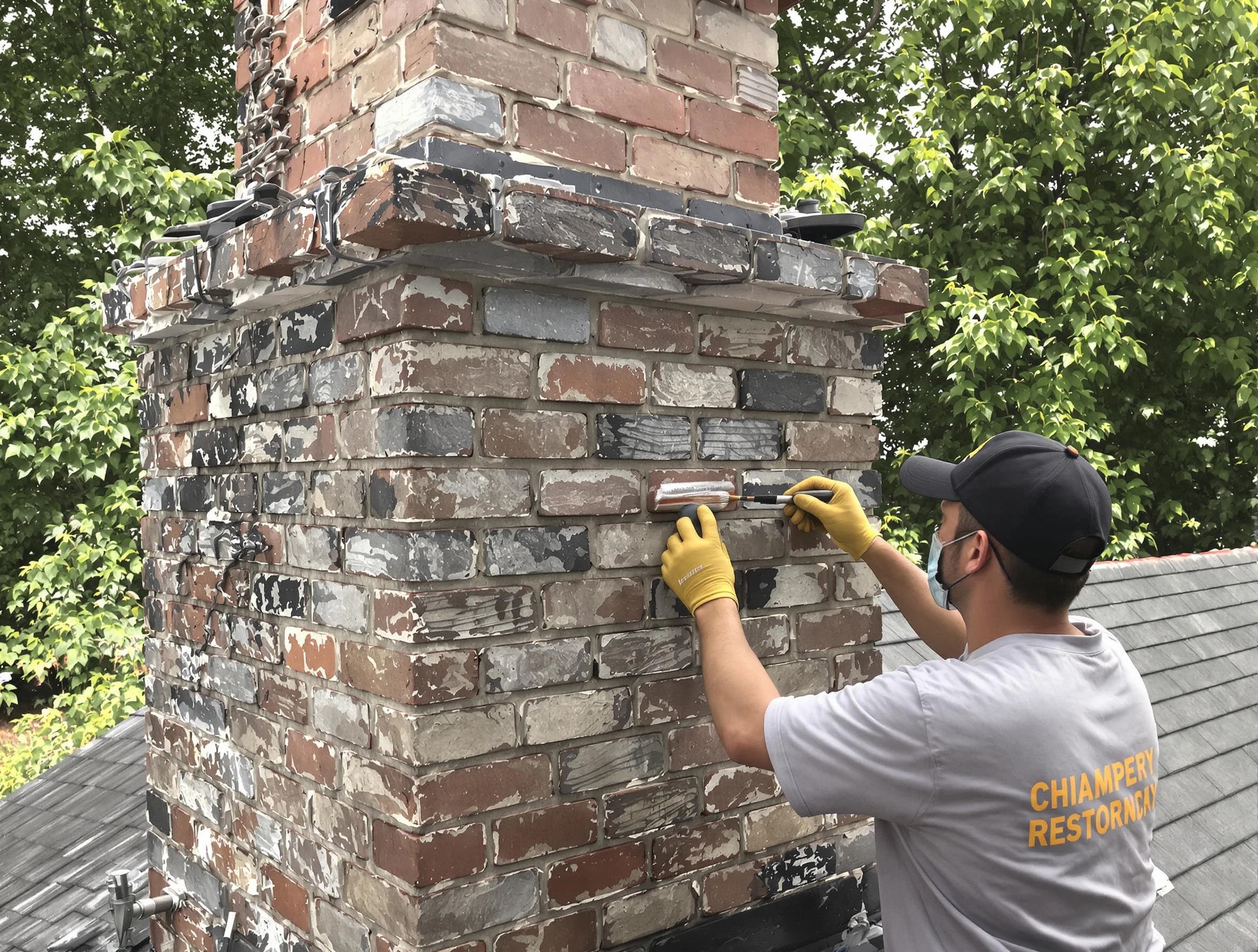 In-progress chimney restoration by Gold Canyon Chimney Sweep in Gold Canyon, AZ