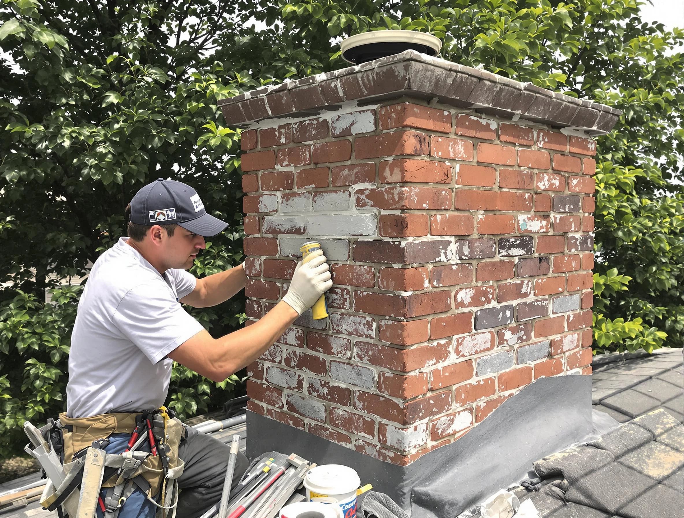 Gold Canyon Chimney Sweep restoring an aging chimney in Gold Canyon, AZ