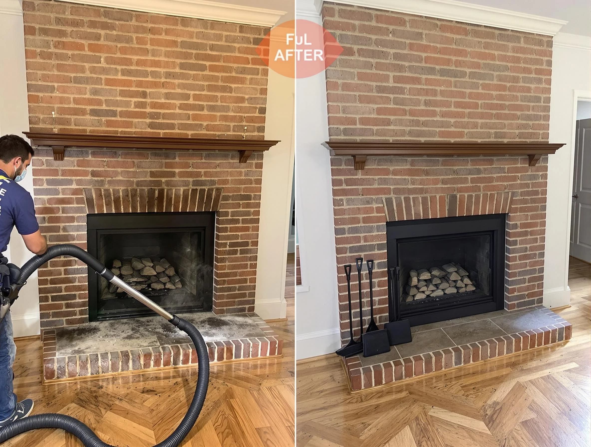 Gold Canyon Chimney Sweep carefully sanitizing a fireplace in Gold Canyon, AZ
