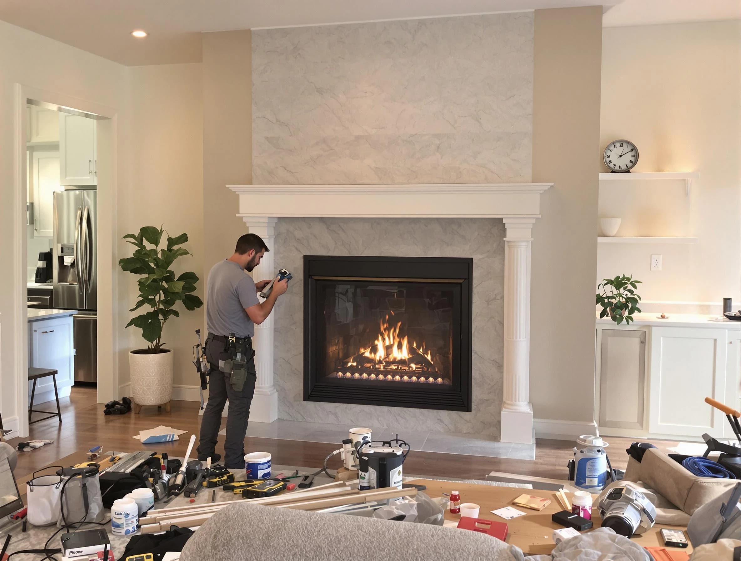 Newly installed fireplace by Gold Canyon Chimney Sweep in Gold Canyon, AZ