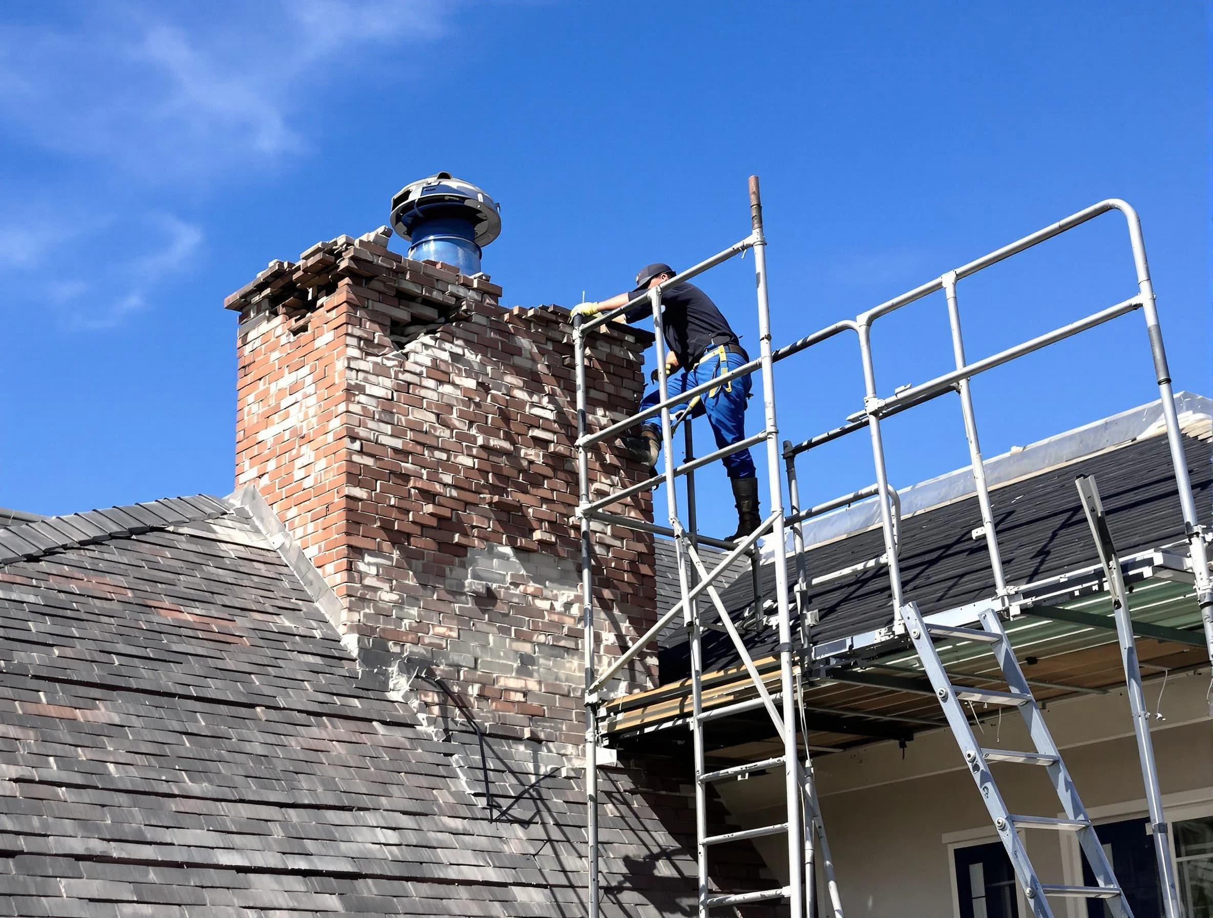 Rebuilding a chimney structure by Gold Canyon Chimney Sweep in Gold Canyon, AZ