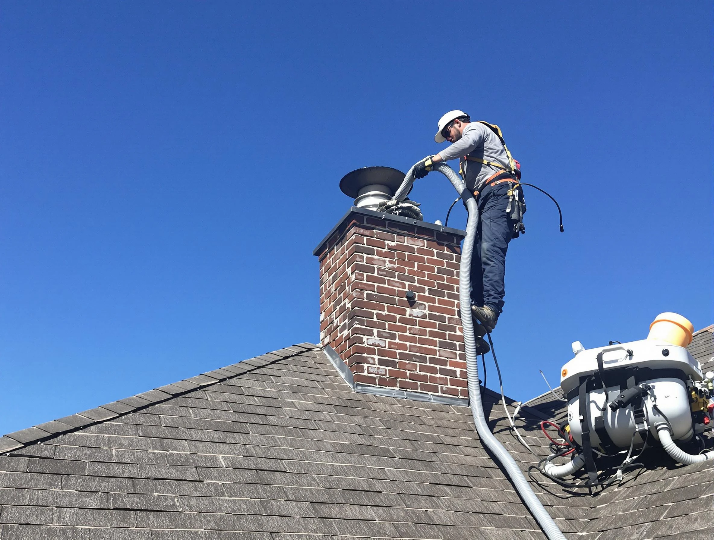 Dedicated Gold Canyon Chimney Sweep team member cleaning a chimney in Gold Canyon, AZ