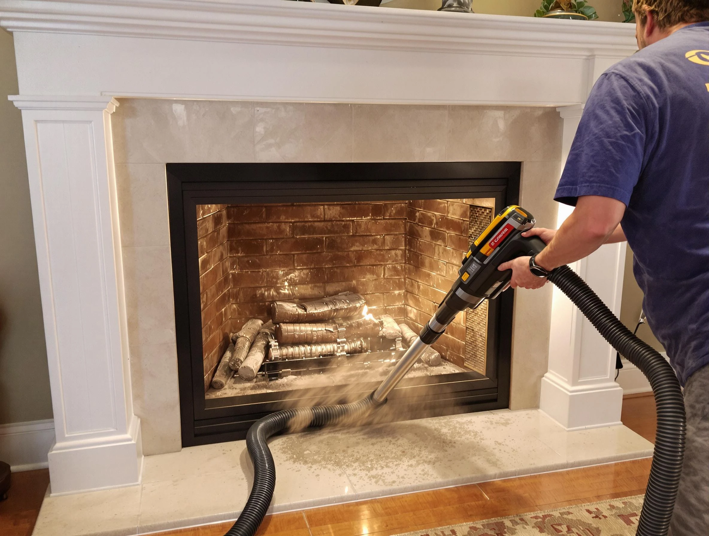 Fireplace cleaning performed by Gold Canyon Chimney Sweep in Gold Canyon, AZ